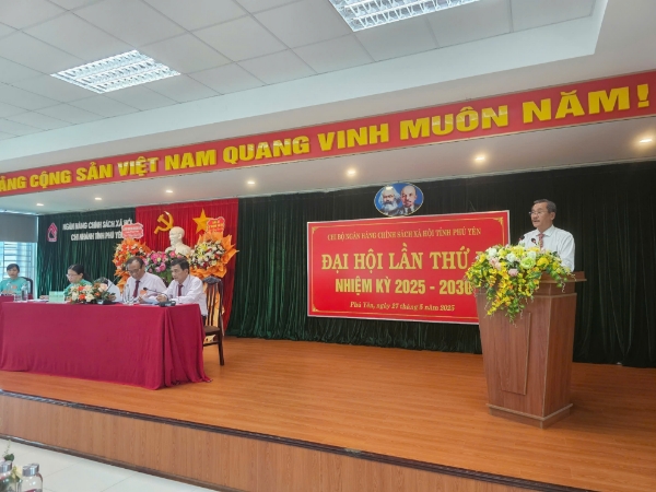 Hình ảnh cho bài viết Đại hội Chi bộ Ngân hàng Chính sách xã hội tỉnh Phú Yên lần thứ V, nhiệm kỳ 2025 - 2030 - Đơn vị đầu tiên tổ chức đại hội trong Đảng bộ UBND tỉnh